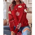 thumbnail image 1 of Fankiway Chandails Grande Taille Liquidation Mode Femmes Noël Manches Longues Chandail Col Rond Décontracté Chandails et Cardigans pour Femmes, 1 of 5