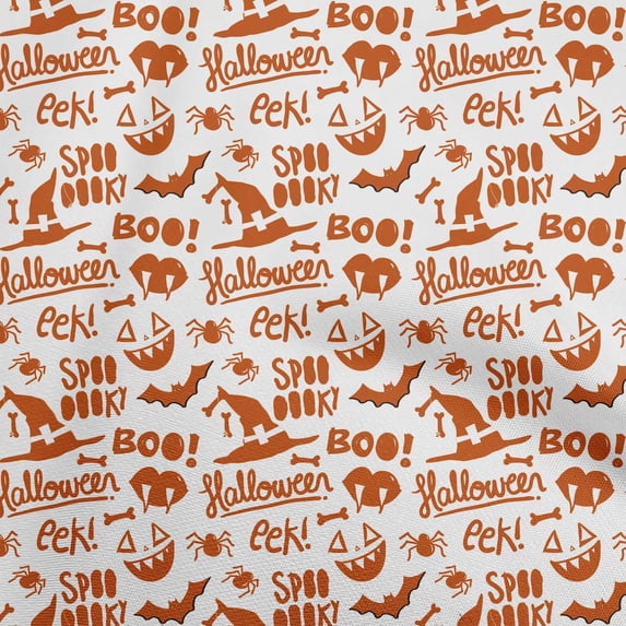 oneOone Cotton Poplin White Fabric Halloween Sewing Craft Projects Fabric Prints By Yard 42 Inch Wide