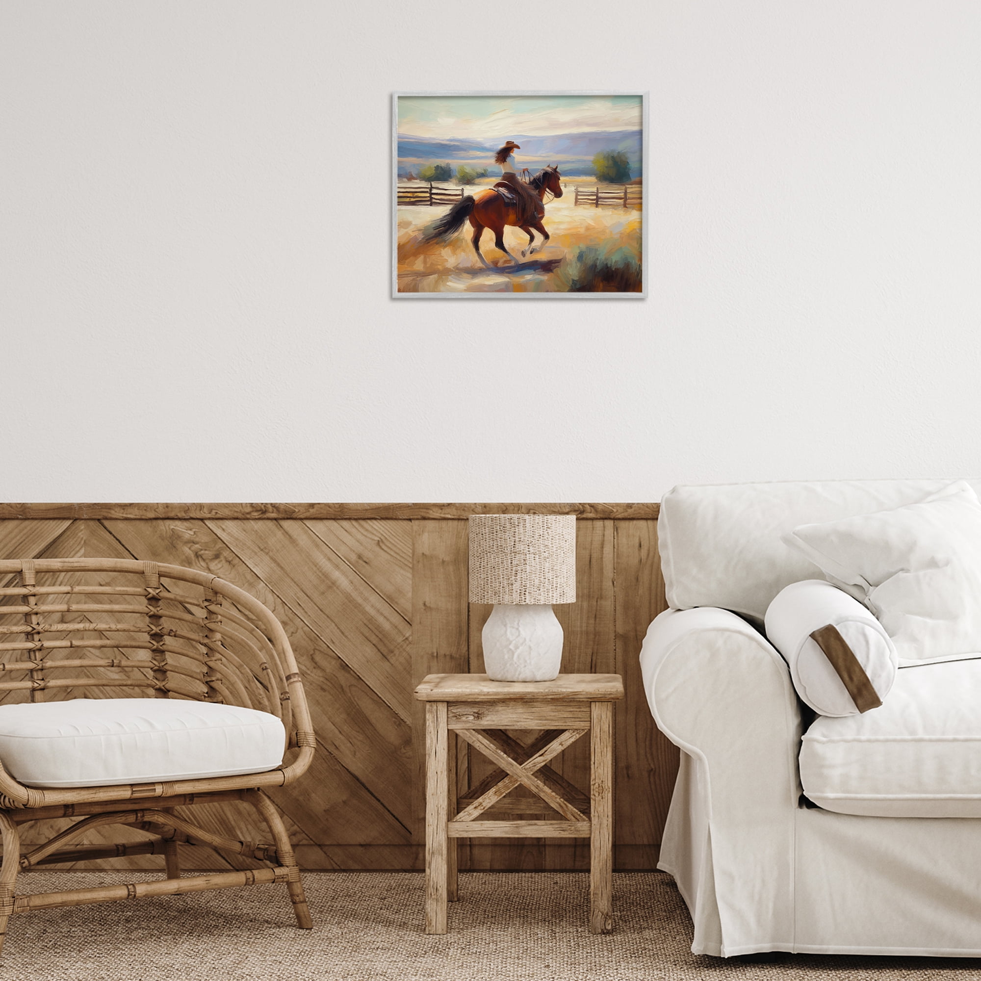 Stupell Industries Ride Like The Wind Landscape Painting Gray Framed Art Print Wall Art, 20 x 16