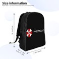 thumbnail image 3 of Mochila negra con símbolo de Resident Evil Corp. para hombre y mujer, mochila para portátil, para trabajo, negocios, viajes, mochila informal para la escuela, mochila para estudiantes universitarios,, 3 of 5