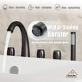 thumbnail image 5 of CASAINC 3 Handle Roman Bathroom Tub Faucet with Handheld Sprayer, Matte Black, 5 of 7
