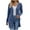 Blue, variant on idosla Women Cardigans Open Front Lightweight Button Down Duster Long Cardigan Vertical Stripes Pockets for Casual Fall (Black, L)