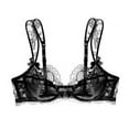 thumbnail image 4 of Women's Demi Lace Bra Unpadded Underwire Bra Sheer Sexy Bras, 4 of 7
