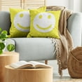 thumbnail image 5 of Ambesonne Modern Throw Pillow Cover 2 Pack, Yellow Positive Smiling Face, 20", Yellow and White, 5 of 5