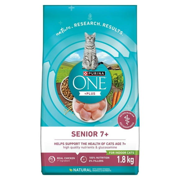 Purina ONE +Plus Chats Âgés 7+ Poulet, Nourriture Sèche pour Chats 1,8 kg 1,8kg