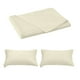 thumbnail image 2 of Láminas De Fibra Juego de sábanas de poliéster de 3 piezas con 2 fundas de almohada, 150x230cm, color liso, lavables, para colchón estándar (Milk Yolk). Rkxzt, 2 of 8