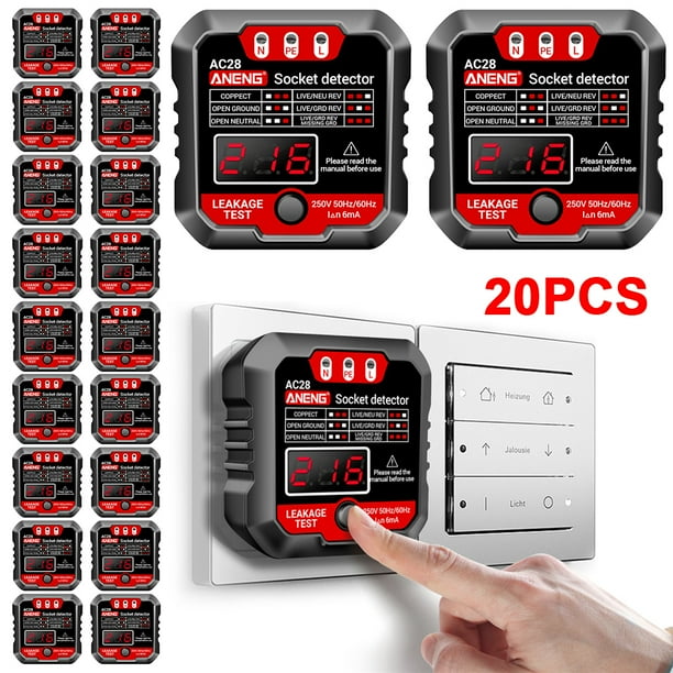 Probador Voltaje Del Detector Enchufe AC28 50Hz/60Hz Herramienta Prueba (enchufe EE. UU.)