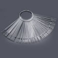 thumbnail image 1 of 50 Pieces Nail Display Swatches False Nail Art Tips Stick Display Practice Fan Board With Iron Circle, 1 of 7