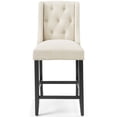 thumbnail image 6 of Counter Stool Chair, Set of 2, Fabric, Wood, Beige, Modern Contemporary Urban Design, Bar Pub Cafe Bistro Hotel Restaurant Hospitality, 6 of 7