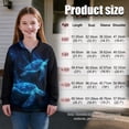 thumbnail image 7 of Uorisanigo Blue Turtle Girls Half Zipper Sweatshirts Loose Quarter Zip Pullover Sweatshirts with Long Sleeve Size 5-14 Drop Shoulder Athletic Outerwear Top for Sports and Daily Wear, 7 of 7