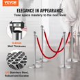 thumbnail image 2 of STAWAY 4-Pack Silver Stanchion Post with 5FT Red Velvet Ropes - Durable Crowd Control Barriers for Weddings, Events, and Museums - Fillable Base for Stability, 2 of 8