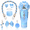 Blue, variant on Bling Tumbler Accessories Kit for Stanley 20/30/40 oz Tumblers, Sparkly Pink Bow Decor Set with Straw Topper, Handle Strap, Cup Boot & Chain Charms