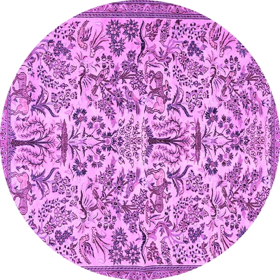 Ahgly Company Indoor Round Persian Purple Traditional Area Rugs, 7' Round