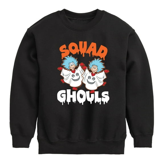 Dr. Seuss - Squad Ghouls Thing 1 and Thing 2 - Toddler And Youth Crewneck Fleece Sweatshirt