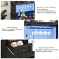 thumbnail image 5 of JassmiPkwy Large Coffee Bar Cabinet with Refrigerator Compartment, Featuring Power Outlets and Glassware Rack. Rustic-Style Bar Cabinet Suitable for Home, Living Room, or Kitchen-Black, 5 of 9