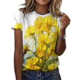 thumbnail image 3 of Bee And Flowers T-Shirt O Neck Oversize T-Shirts Short Sleeve Classic Tees Women Summer Graphic Tops, 3 of 5