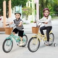 thumbnail image 4 of Costway 18" Kids Bike with Height Adjustable Handlebar Seat Basket Bell Training Wheels Beige, 4 of 9