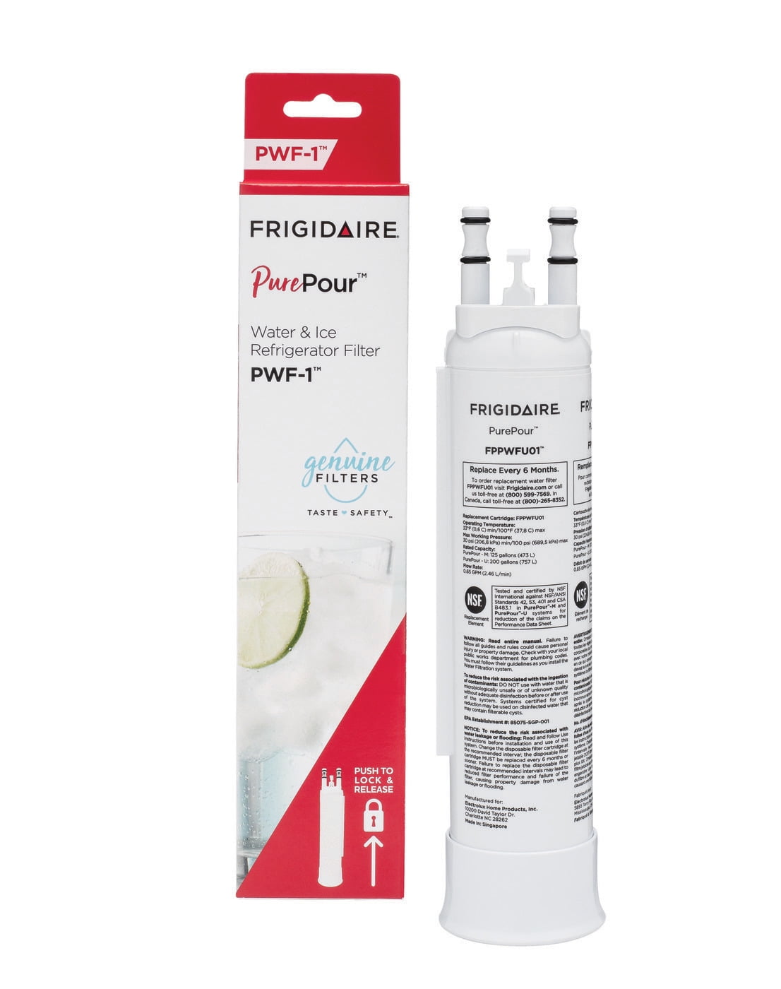 (3 pack) Frigidaire Purepour Water and Ice Refrigerator Filter PWF-1 (FPPWFU01)