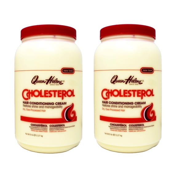 2 Pack - Queen Helene Cholesterol, Hair Conditioning Cream, Restores Shine and Manageability, for Dry, Over-Processed Hair, 5 Pounds (2.27 kg)