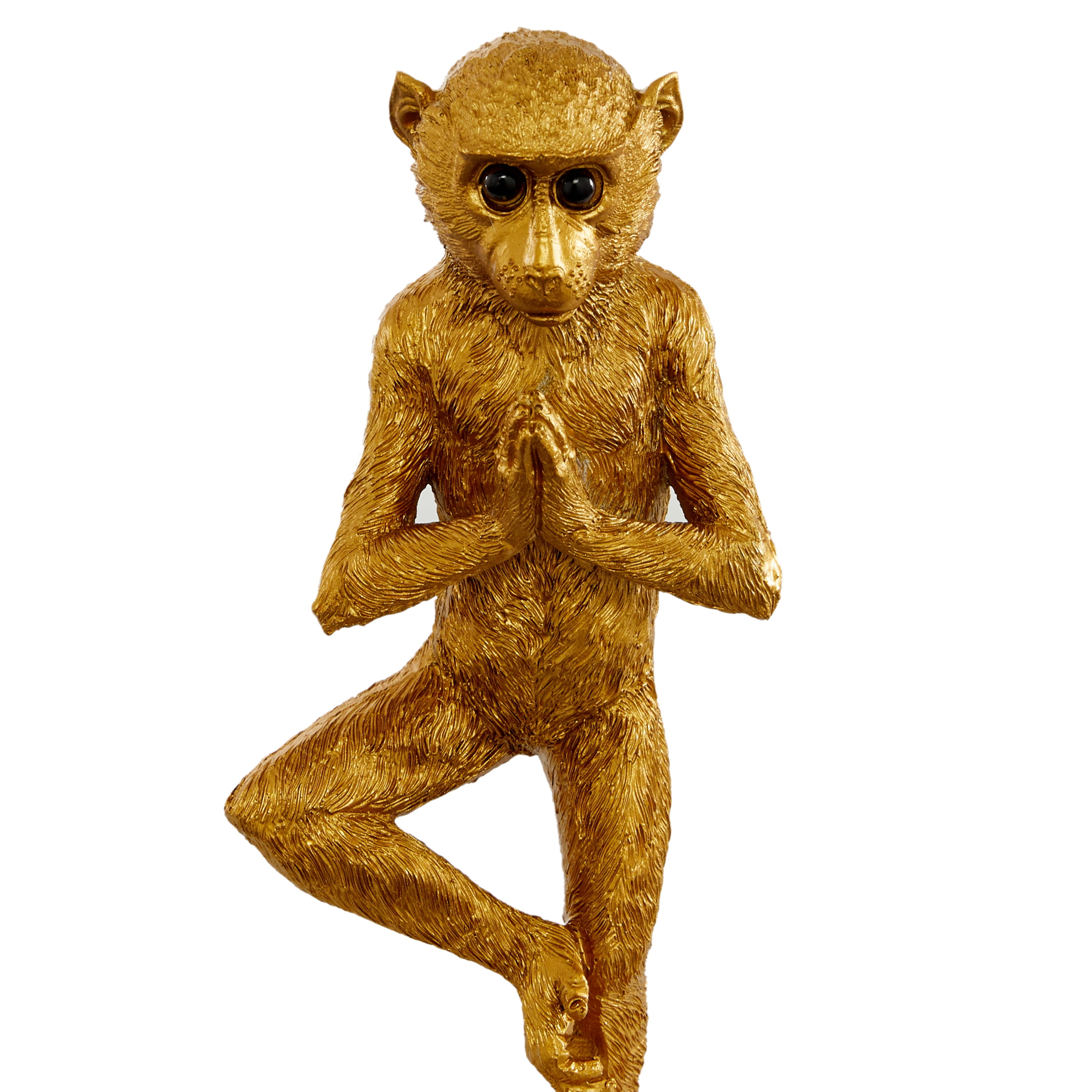 Litton Lane Gold Polystone See No Evil Monkey Sculpture (Set of 3) 98686 -  The Home Depot