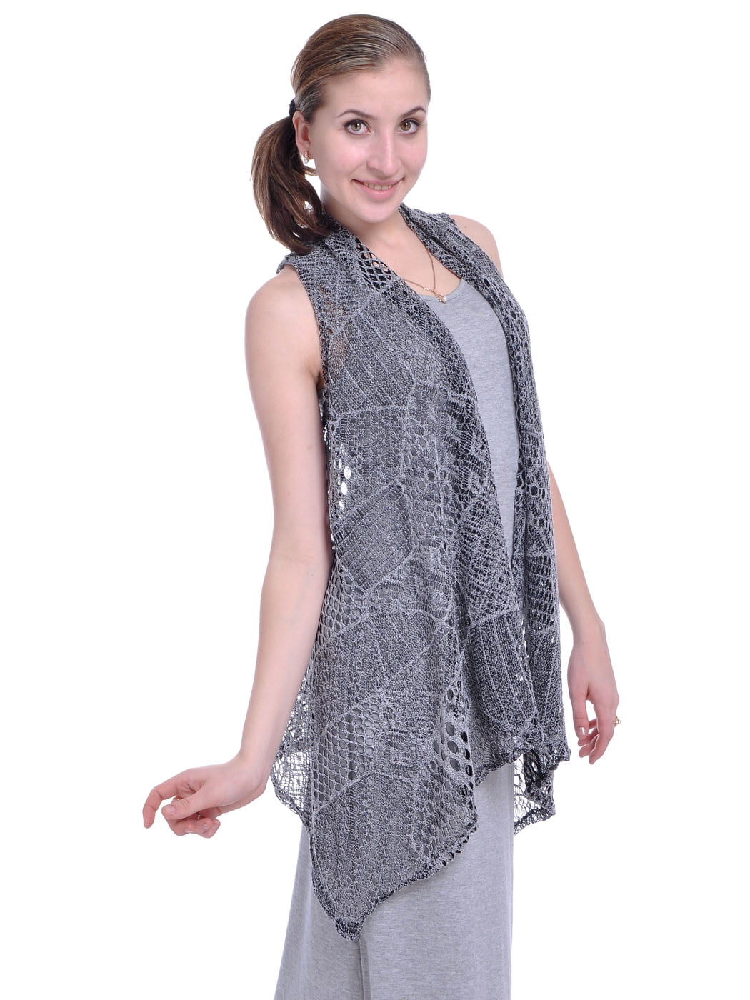 sleeveless shawl cardigan