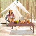 thumbnail image 5 of Picnic Tables | Mesa de Picnic, 4ft Portable Folding for Camping Indoor Outdoor Gatherings | Walnut Brown | Rectangle, 5 of 8
