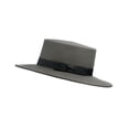thumbnail image 2 of C.C Wool Wide Brim Porkpie Fedora Hat with Simple Band Accent - Gray, 2 of 5