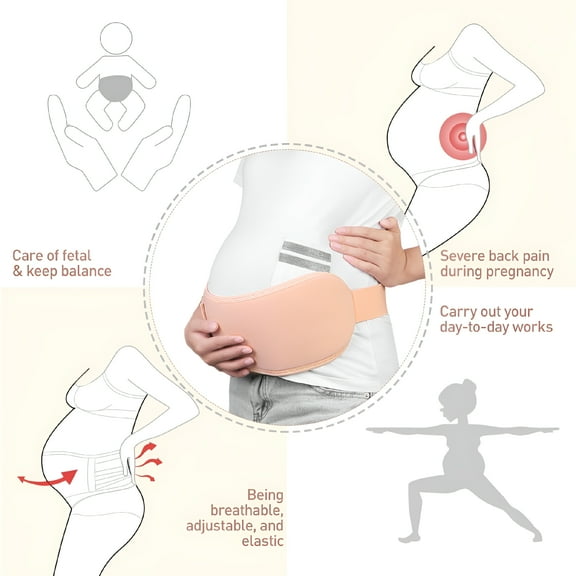 XIRQI Maternity Belt Breathable Adjustable Pregnancy Belly Support Band with Shoulder Strap
