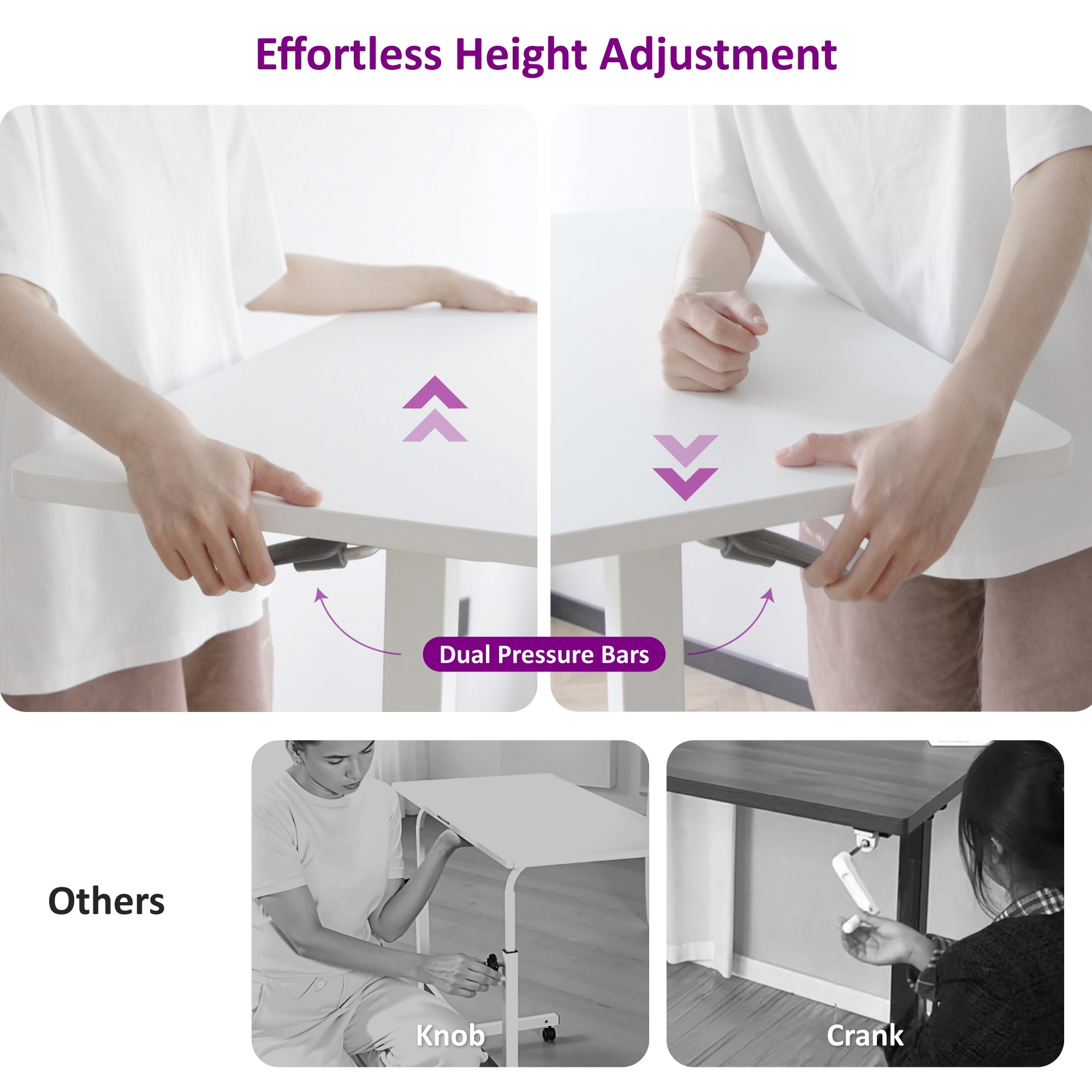 WHIFEA Mobile Standing Rolling Desk – White Sit Stand Up Desk with Drawer, Pneumatic Height Adjustment, Lockable Wheels, Adjustable Home Office Desk for Computer & Walking Pad