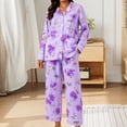 thumbnail image 2 of CQXIDFH Pajamas for Women Patterned Long Sleeve Pajama Set Button Down with Pockets Comfy Fall Sleepwear 2 Piece Pjs Casual Lounge Home Wear, 2 of 4