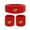 Red, variant on Pebbuoy 1 Set Kids Sports Headband Wristband Ball Embroidery Stretch Breathable Sweat Absorbing Boys Girls Knitted Basketball Volleyball Wrist Protector Sweatband