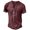 Wine red, variant on Short Sleeve Vintage Washed Men Casual Henley Shirt Male Button Down Blouse