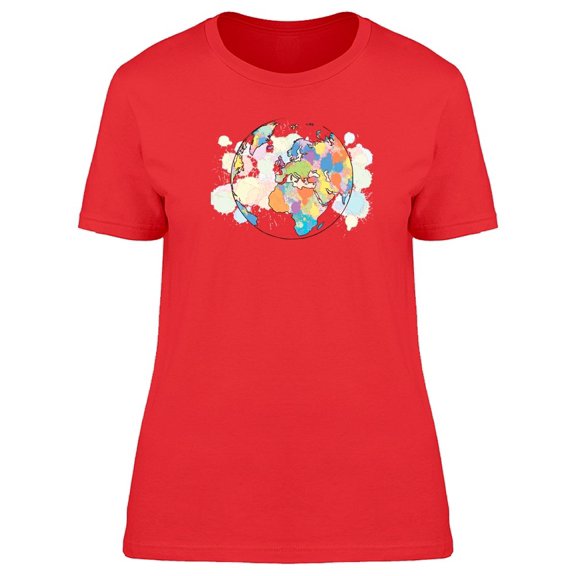 Planet Earth Colorful Splashes Tee Women's -Image by Shutterstock