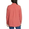 thumbnail image 4 of Jessica Simpson Ladies' Cotton Gauze Relaxed Fit Button Front Collared Shirt (Red, S), 4 of 6