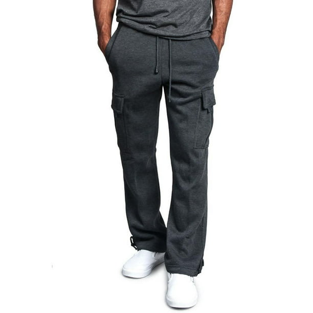FOCUSNORM Men Solid Color Sweatpants, Casual Style Cargo Pants with Big  yards 