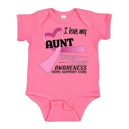 

Inktastic I Love My Aunt- Breast Cancer Awareness- Hope Support Love Gift Baby Boy or Baby Girl Bodysuit