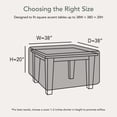 thumbnail image 2 of Covermates Outdoor Patio Table Cover - 38"W x 38"L x 20"H, 600D Polyester, Rip-Resistant, 2 of 7