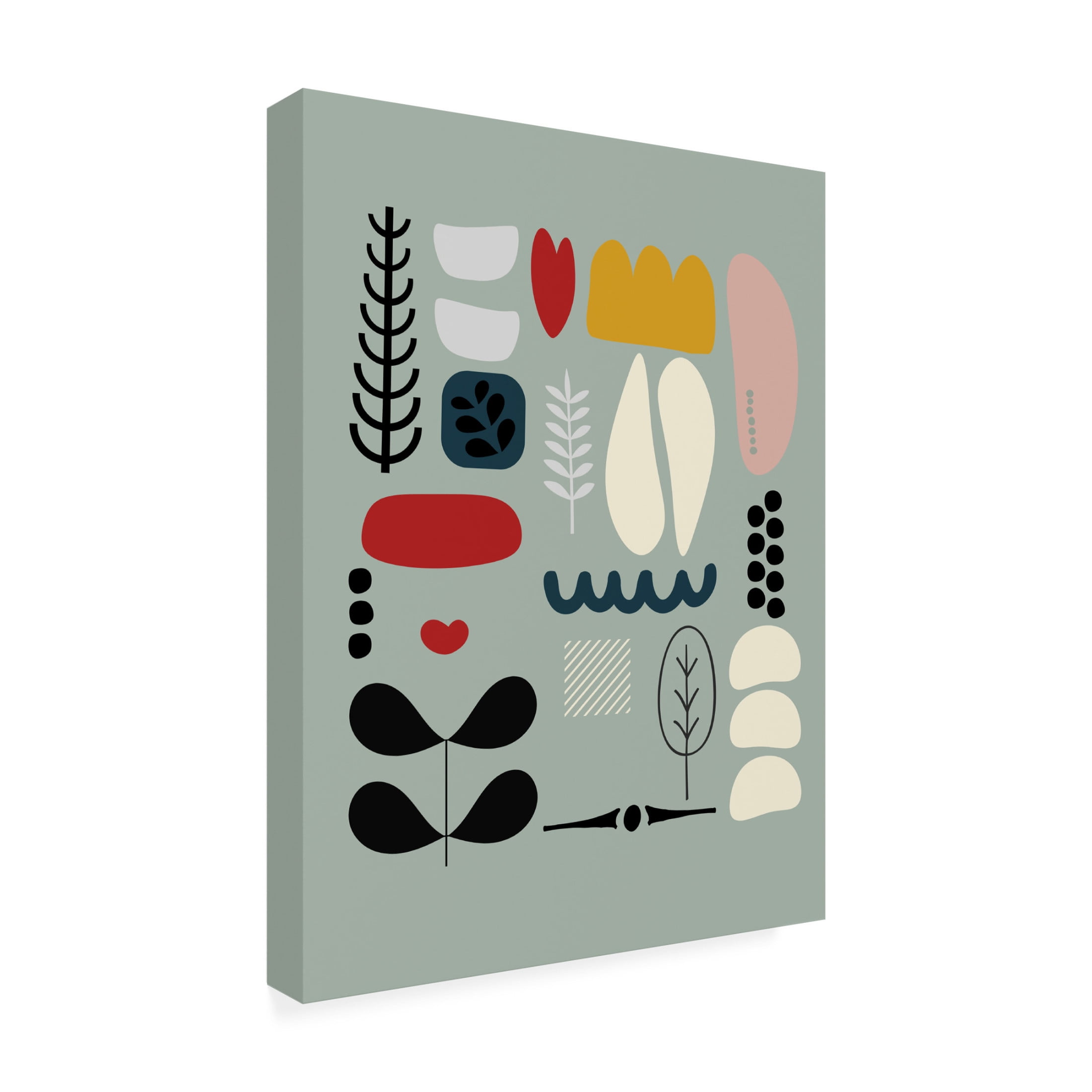Canvas Wall Art - Tom Quartermaine 'Scandinavian Abstract Shapes on Duck Egg Blue' Wall Art for Living Room, Bedroom, or Office Décor by Trademark Fine Art - 24 x 32 Inches