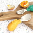 thumbnail image 3 of Juego de tenedor y cuchara para bebé Hukapapa con caja portátil Equipo de entrenamiento para bebés Juego de vajilla para niños con autoalimentación - Cebra, 3 of 5