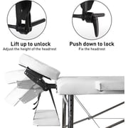 Massage Tables Portable 24 Inch Wide Adjustable Folding Massage Bed Lightweight Aluminum Esthetician Bed Tattoo Chair for Client Tattoo Table for Spa and Beauty Professionals White