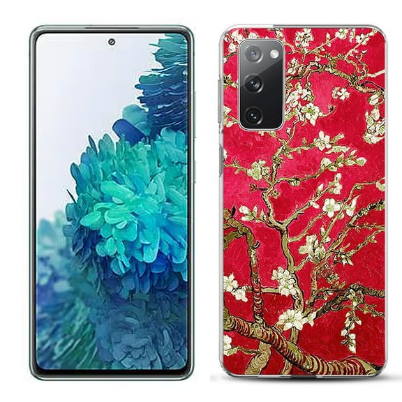 Slim-Fit Gel TPU Phone Case for Samsung Galaxy S20 FE 5G Fan Edition, by OneToughShield ® - Almond Blossom Red