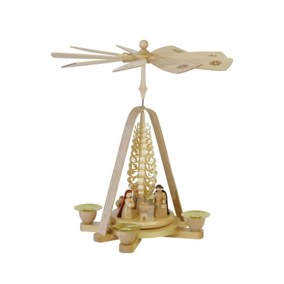 Alexander Taron 10.5" Richard Glasser Nativity Scene Christmas Pyramid Candle Holder