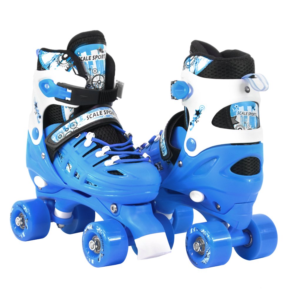 Adjustable Light Blue Quad Roller Skates For Kids Small Sizes Walmart