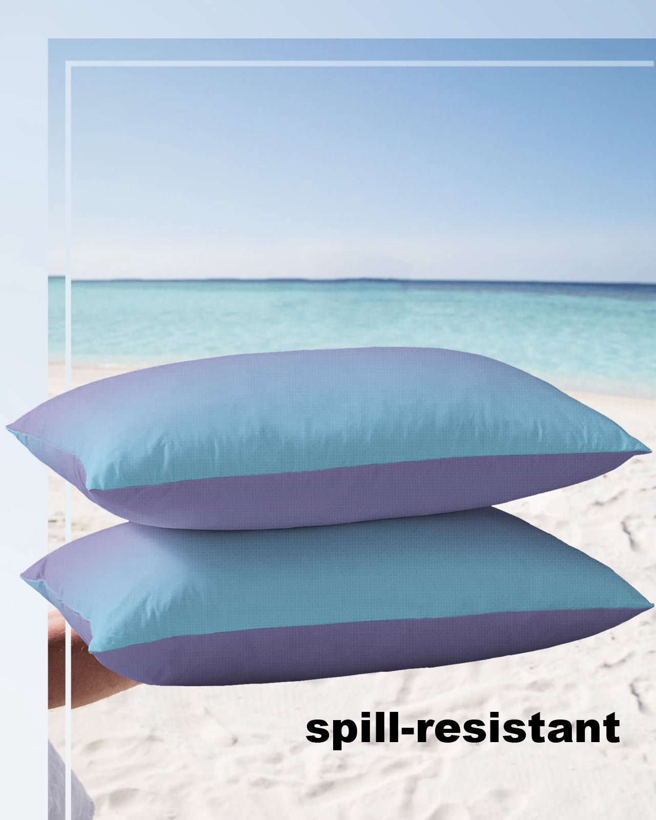 Pack of 2 Outdoor Pillow Covers, Purple and Blue Gradient Waterproof Square Throw Pillowcase Cushion Decorative Pillow Covers for Couch Patio Tent, 20x12 in