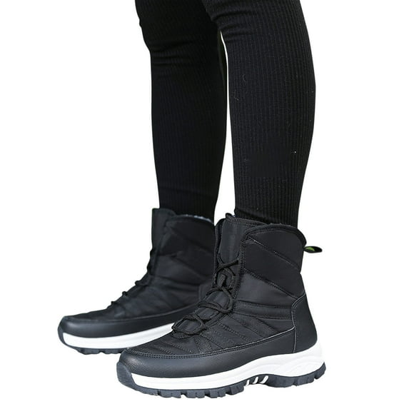 Shoes for Womens Fashion Fall Waterproof Snow Women's Integrated Cotton Winter Plush Thickened Mid Length Short Boots Fall Boots on Clearance