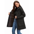 thumbnail image 5 of Women Waterproof Softshell Jackets Warm Fleece Lined Coats with Hood Long Rain Jacket Black M, 5 of 9