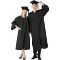thumbnail image 2 of Toga de graduación universitaria negra y gorro de graduación para adultos 2023 Atuendo unisex para graduación de secundaria, 2 of 5