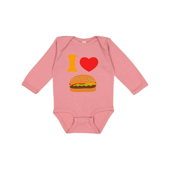 Inktastic I Love Cheeseburgers Boys or Girls Long Sleeve Baby Bodysuit