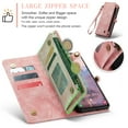 thumbnail image 3 of ELEHOLD Multi-Functional Wallet Case for Samsung Galaxy S23 Plus/S23+ 6.6",Large Capacity 8 Card Slots Zipper Purse Magnetic Detachable Phone Case with Wriststrap Luxury Leather Case, Pink, 3 of 8