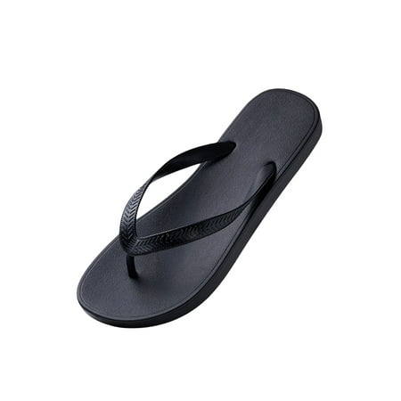 

Wazshop Mens Womens Thong Sandals Beach Flat Sandal Summer Flip Flops Lightweight Slip On Casual Shoes Unisex Comfort Cozy Black (Men s Shoes) 7.5-8